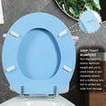 thumbnail image 4 of Blue Round Toilet Seat Natural Wood Toilet Seat with Zinc Alloy Hinges, Easy to Install also Easy to Clean, Scratch Resistant Toilet Seat by  (Round, Blue), 4 of 6