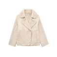 thumbnail image 2 of Veste en Fausse Fourrure d'Hiver pour Femmes, Manches Longues, Col Chic, Manteau Court Chaud, 2 of 19