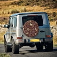 thumbnail image 3 of Haiem Spare Tire Cover , Wheel Cover with Coffee and Flowers printed, Camper Spare Tire Cover Fit for Jeep Wrangler Rv SUV Truck Travel Trailer-17 inch, 3 of 9