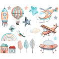 thumbnail image 2 of XWSHYW Pegatinas de Pared Adhesivo Decorativo para Pared Dormitorio con Diseño de Avión, Nave Espacial Caliente, 2 of 6
