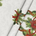 thumbnail image 5 of Christmas Tablecloth 60×60 Inch Round, Poinsettia Golden Ribbon Washable Table Cover for Party Picnic Dinner Decor, 5 of 6