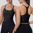 thumbnail image 2 of vigerkar Women Racerback Sports Bra Padded Yoga Tank Tops Sleeveless Fitness Workout Crop Tops 2025 Black, M, 2 of 9