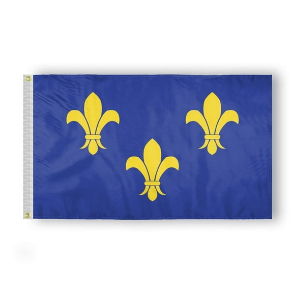 3X5 Ft Blue Fleur De Lis Many France Royal Colonial American Revolution History Flags - Printed 200D Nylon with Brass Grommets