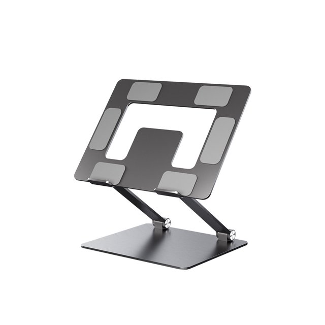 Bearachild Soporte para tableta, Base de soporte plegable de escritorio, soporte de refrigeración Universal ajustable de doble capa para ahorro Electrónica Gris