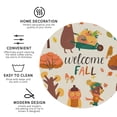 thumbnail image 3 of Fuzoiu Autumn In The Forest Print Leather Coasters Set,Drink Coasters Set of 4,for Tabletop Protection, Durable PVC Coasters,Home Décor and Housewarming Gift-Round Shape, 3 of 6