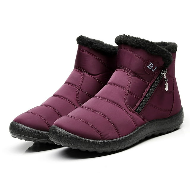 DPTALR Bottes Courtes d'Hiver Chaudes en Coton pour Femmes, Bottes de Neige en Nylon à la Cheville Botas
