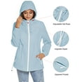 thumbnail image 4 of ZHENWEI Women's Waterproof Rain Jackets Lightweight Packable Raincoats Outdoor Hooded Windbreaker with Pockets, 4 of 6