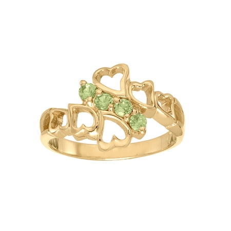 Keepsake Personalized Family Jewelry Family Hearts Mother's Birthstone Ring available in 10kt and 14kt Yellow and White Gold