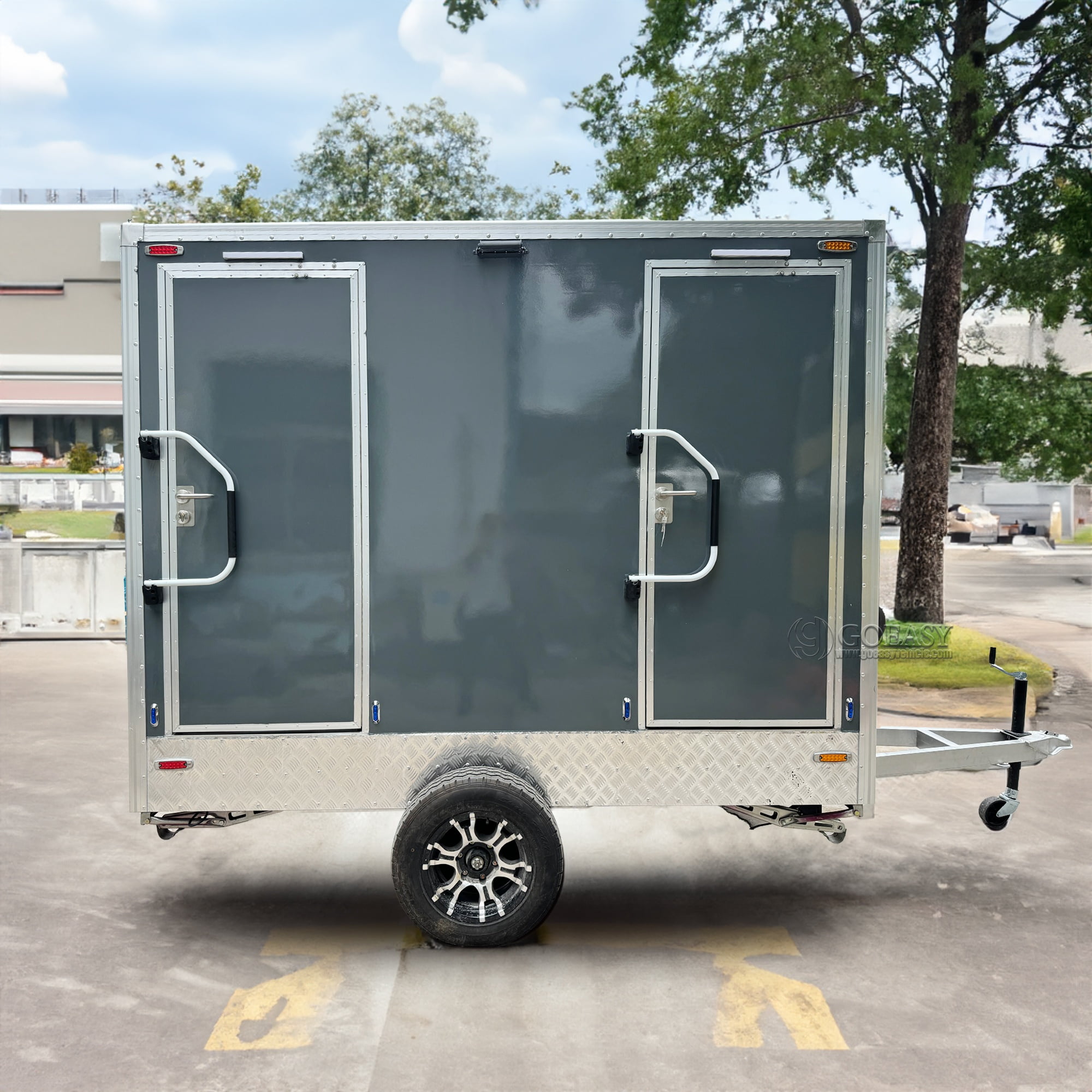 GOEASY Vehicle Luxury Mobile Restroom Trailer | Premium Portable Bathroom for Events, Weddings, and Outdoor Activities