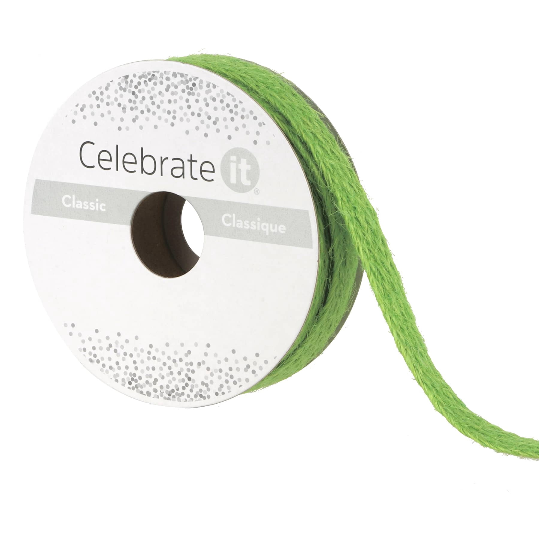 Celebrate It 7/16" x 7yd. Emerald Jute Ribbon - Braided, Non-Wired, Ideal for Gift Wrapping, Baskets & Rustic Decor, 12 Pack