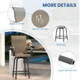 thumbnail image 4 of Poteban Patio Swivel Bar Stools Chair of 4, Outdoor Bar Heigt Set, All Weather High Back and Armrest Rocking Stools & Bar Chairs for Backyard, Lawn Garden, Balcony and Pool,Khaki, 4 of 7