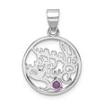thumbnail image 3 of Sterling Silver Amethyst Happy Birthday Charm, 3 of 4
