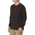 thumbnail image 2 of Hanes Mens Beefy-T Long-Sleeve Henley, 3XL, Dark Truffle, 2 of 4