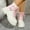 White, variant on Bnwani Women Boots Fashion Toe Mid-Heel Thick Chunky Ankle Casual Boot Black Size 5.5