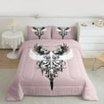 thumbnail image 3 of Feelyou Gothic Angel Wings Bedding Comforter Set, Vintage Y2k 2000s Goth Twin Comforter Sets, Teens Kids Girls Boys Reversible Bedding Set, Lightweight Room Decor, 2 Pieces, 3 of 9