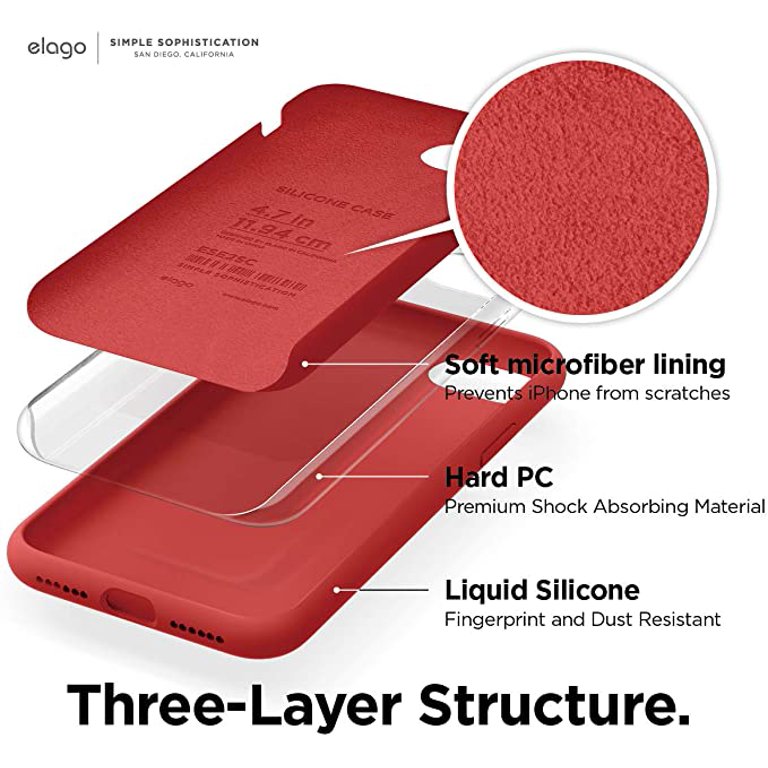 Elago Liquid Silicone Designed For Apple Iphone Se Case 22 3rd Generation Iphone Se Case Iphone 8 Case Iphone 7 Case Red Walmart Com