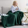 thumbnail image 4 of Walensee 100% Acrylic Knit Throw Blanket for Couch, 60" x 80", Forest Green, Machine Washable, 4 of 8