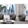 thumbnail image 3 of Whiteline CH1975F-DGRY Stone Accent Chair - Curved Back - Fabric SSE-21556-24 ALI21556 Black Legs, Dark Gray, 3 of 3