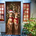 thumbnail image 4 of Christmas Door Cover Christmas Scene Layout Background Banner Porch Sign for Winter Indoor Outside Front Door Banner Farmhouse Party Supplies, 35x75in, 4 of 6