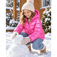 thumbnail image 4 of Lanbubble Girls Shiny Puffer Jacket Hooded Winter Coat Warm Outerwear for Kids 7-14Y, 4 of 9
