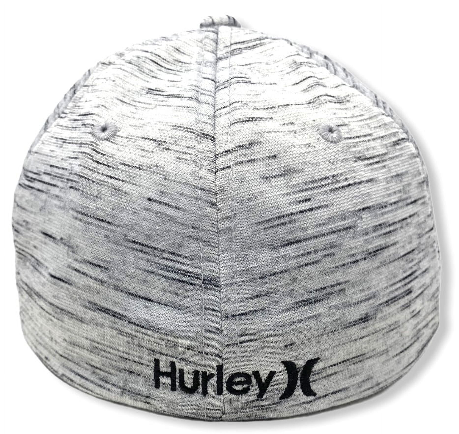Hurley Men's Icon Textures Flex Fit Hat Cap (Small/Medium, Wolf Grey)