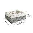 thumbnail image 2 of Pastoral Woven Toy Storage Basket Rattan Paper Rope+cotton Linen+iron Desktop Handmade Cosmetic Towel Container, 2 of 5