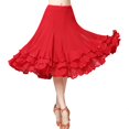thumbnail image 4 of Vedolay Maxi Skirts For Women Women's High Waist Flared Skirt Pleated Midi Skirt with Pocket,Red One Size, 4 of 5