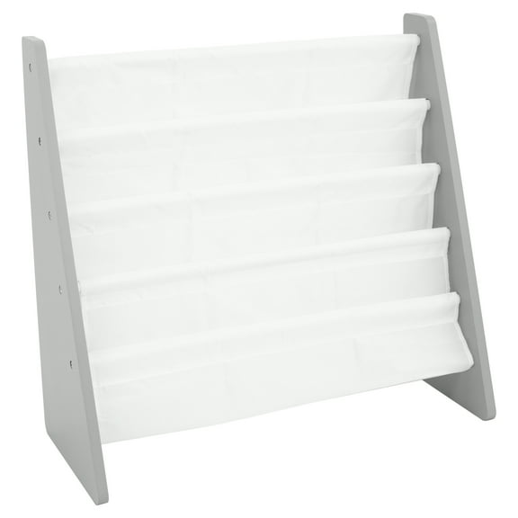 Humble Crew Kids Inspire Bookshelf 4 Tier Book Storage, Grey/White