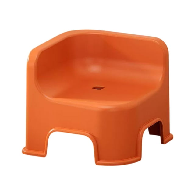 Orange Durable Plastic Step-Up Stool With Weight-Bearing Crossbars For Kitchen Counter Access And Sink Reaching #5828m