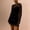 01 Black, variant on Women's Long Sleeve Midi Dress Sheer Mesh Printed 2-Piece Skirt Set Crew Neck See-Through Bodycon Clubwear