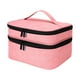 thumbnail image 1 of Bolsa organizadora de esmalte de uñas Seitruly doble capa fácil acceso almacenamiento estuche de transporte rosa, 1 of 6