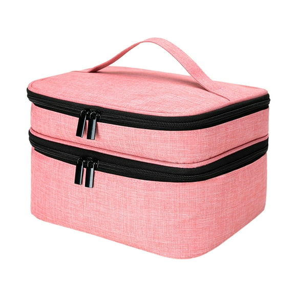 Qarigey Fácil almacenamiento y acceso, estuche de transporte para esmalte de uñas, práctico y organizado, duradero, fácil de llevar Juegos de manicura rosa