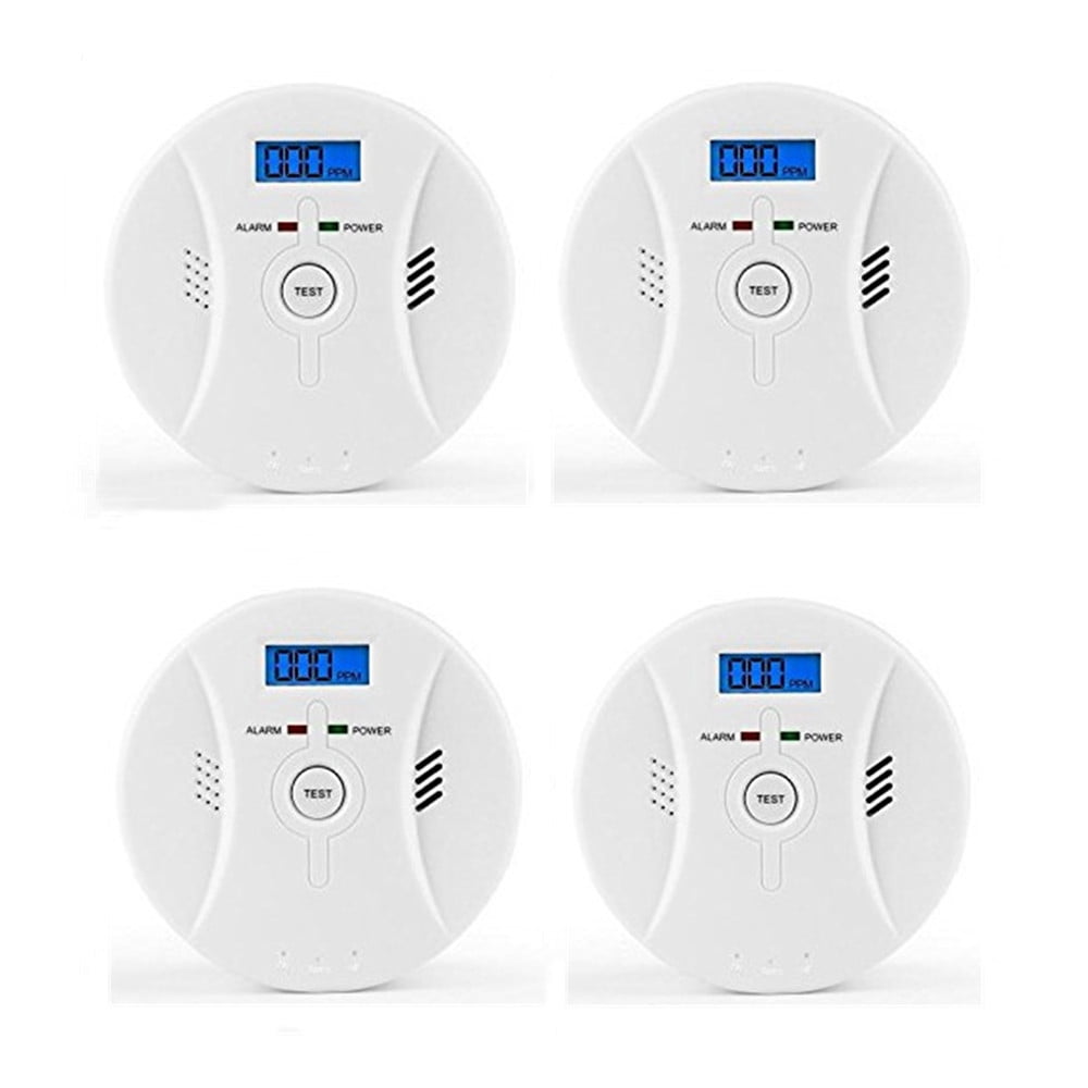 4 Pack Smoke Detector and Carbon Monoxide Detector Battery Powered with