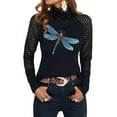 thumbnail image 2 of Women Pullover Fashion Solid Color Long Sleeve Shirts Slim Fit Lightweight Dressy Tops Cute Babydoll Tops, 2 of 4