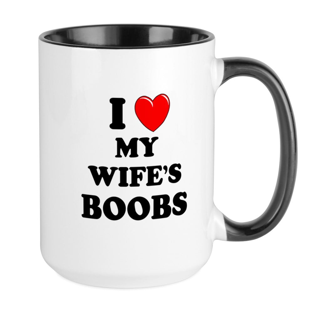 Cafepress I Heart My Wifes Boobs Large Mug 15 Oz Ceramic Large Mug 