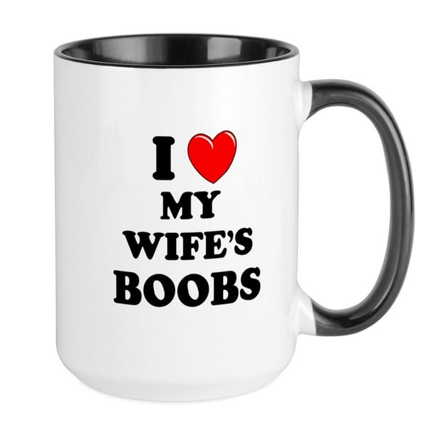Cafepress I Heart My Wife S Boobs Large Mug 15 Oz Ceramic Large Mug