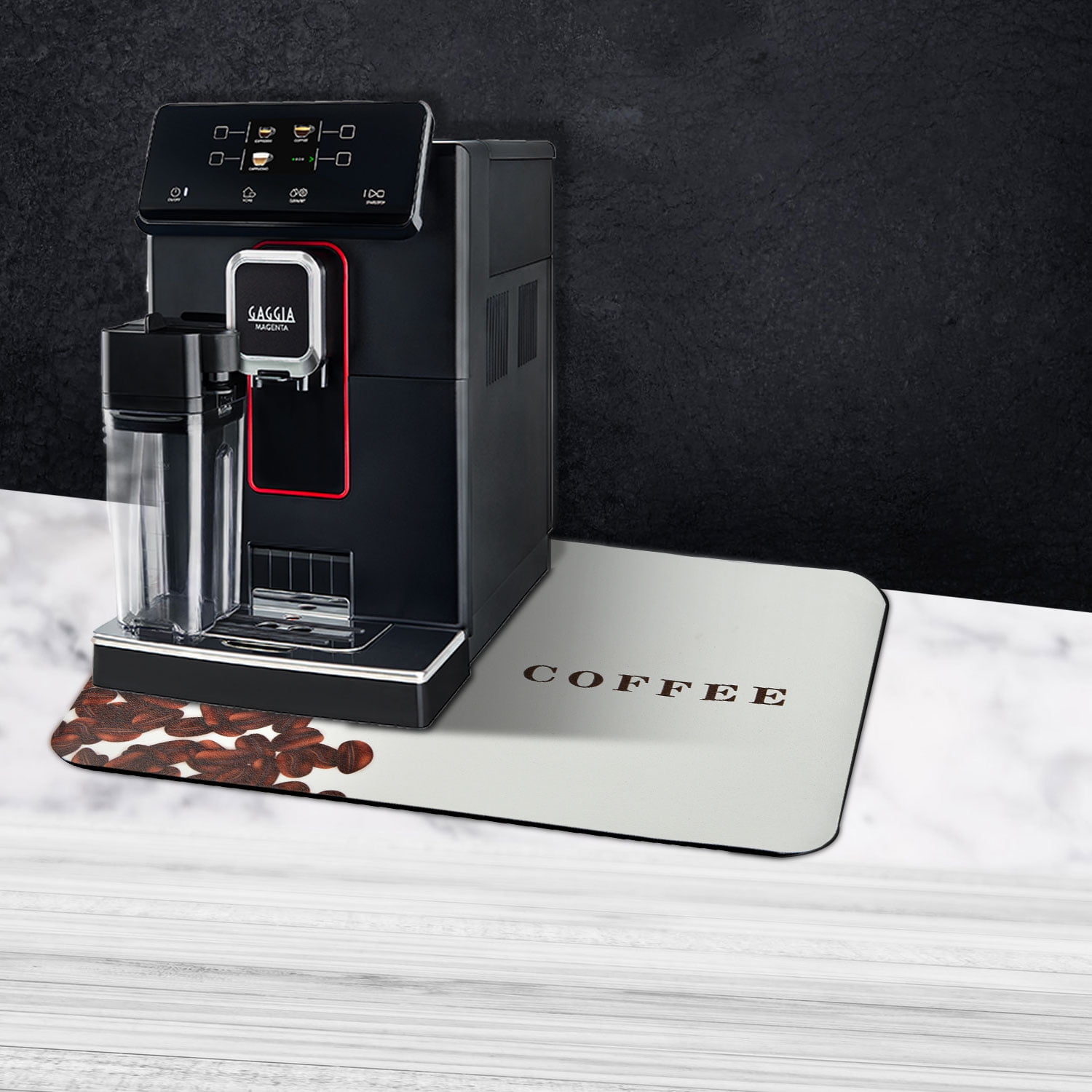 Coolmade Coffee Bar Mat,Under Coffee Maker mat,12"x16" Coffee Tray Mat