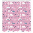 thumbnail image 3 of Ambesonne Aqua Jellyfish Shower Curtain, Life in Marine Style, 69"Wx75"L, Pale Pink and Sea Blue, 3 of 3
