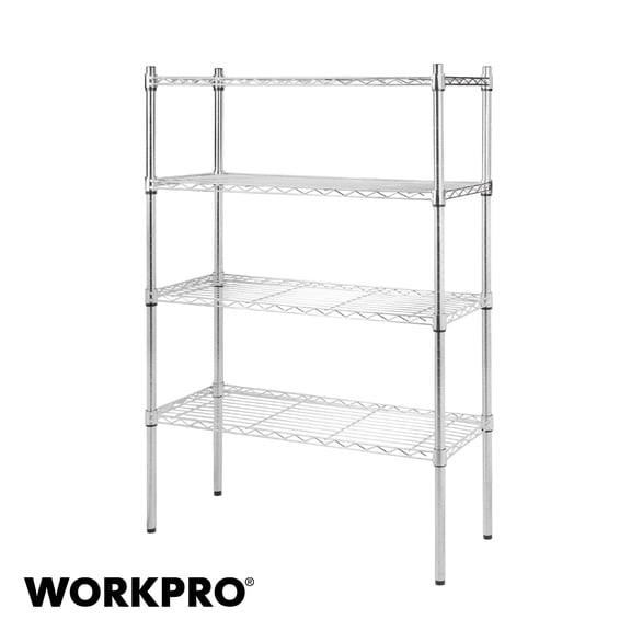 WorkPro 4-Tier Chrome Wire Shelving