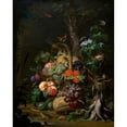 thumbnail image 3 of Abraham Mignon 12x14 Black Modern Framed Museum Art Print Titled - Still Life with Fruits, Fish and Bird Nest, 3 of 5