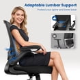 thumbnail image 5 of COOLHUT Office Chair, Ergonomic Office Chair with 8-year time warranty, Comfort Home Office Task Chair, Lumbar Support Computer Chair with Flip-up Arms and Adjustable Height, 300LBS, Black, 5 of 12