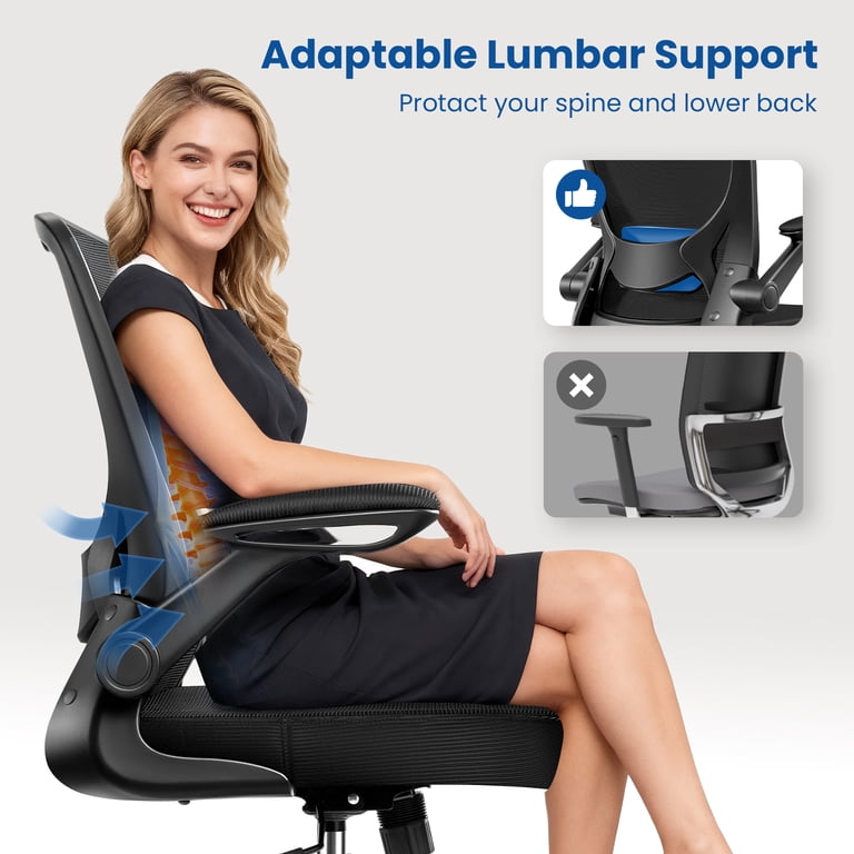 Coolhut Ergonomic Mesh Office Chair with Flip-Up Arms photo 4
