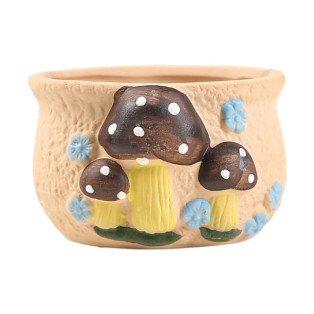 Maceta de cerámica con decoración de , 10x9x6,3 cm, versátil para sala de estar, adorno de mesa decorativo, decoración de balcón Estilo D