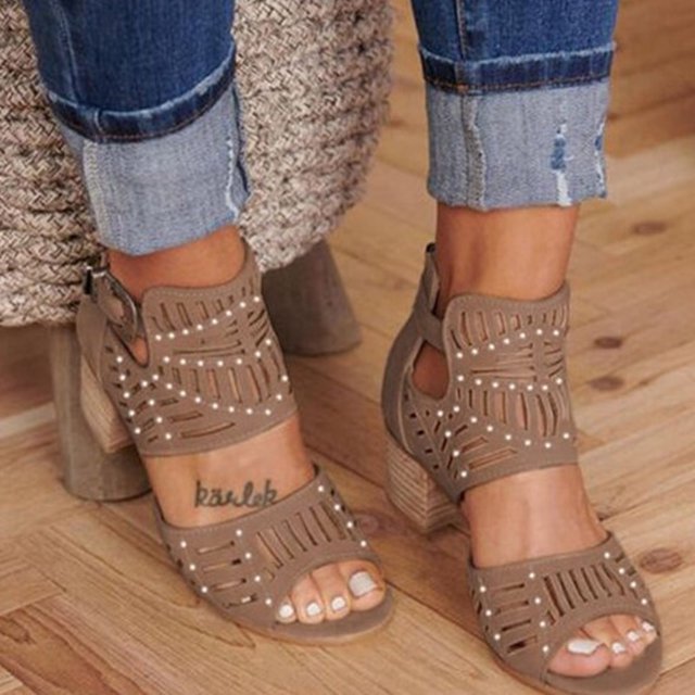 Zapatillas de punta abierta con diamantes de imitación para mujer, zapatos de tacón alto, sandalias cómodas, sandalias informales cómodas para la playa