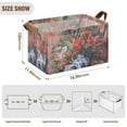 thumbnail image 7 of Yayeee Foldable Storage Basket for Shelves with Handles Waterproof Cloth Bins, Red Vibrant Flowers, 7 of 7