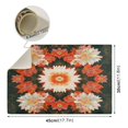 thumbnail image 4 of Qxltty Vintage Orange and White Floral Leather Drying Mat for Kitchen Countertops Coffee Mats Hide Stain Quickly Absorbs Water Tableware Decor, 4 of 6