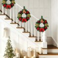 thumbnail image 4 of Artificial Christmas Door Wreath, 12 Inch Pine Leaf Holiday Wreath Decorated with Christmas Balls, Bows and Berry Clusters, Indoor & Outdoor Front Door Christmas Decoration, 1 Pc, 4 of 6