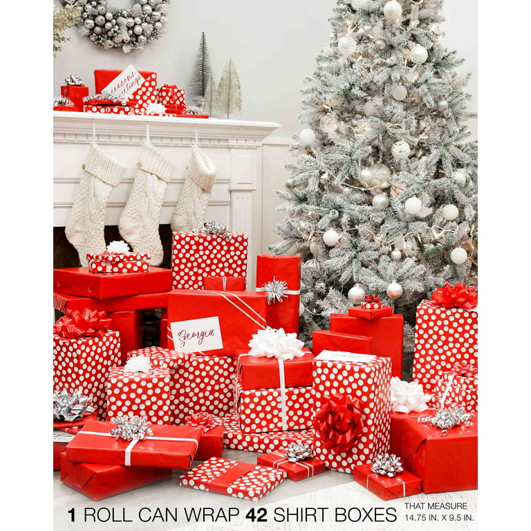 American Greetings 6682104 Christmas Reversible Wrapping Paper Bundle 4 Rolls