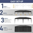 thumbnail image 5 of UBesGoo 10x20 Ez Pop Up Canopy Gazebo Party Tent with 6 Sidewalls Waterproof Black, 5 of 9