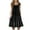 Black, variant on WIZUTIZ Tiered Dress Women Trendy Relaxed Fit Knee-Length Solid Pleated Dress Round Neck Sleeveless Vacation Dress for Womens Ruffle Hem Linen Outdoor Dress Black S